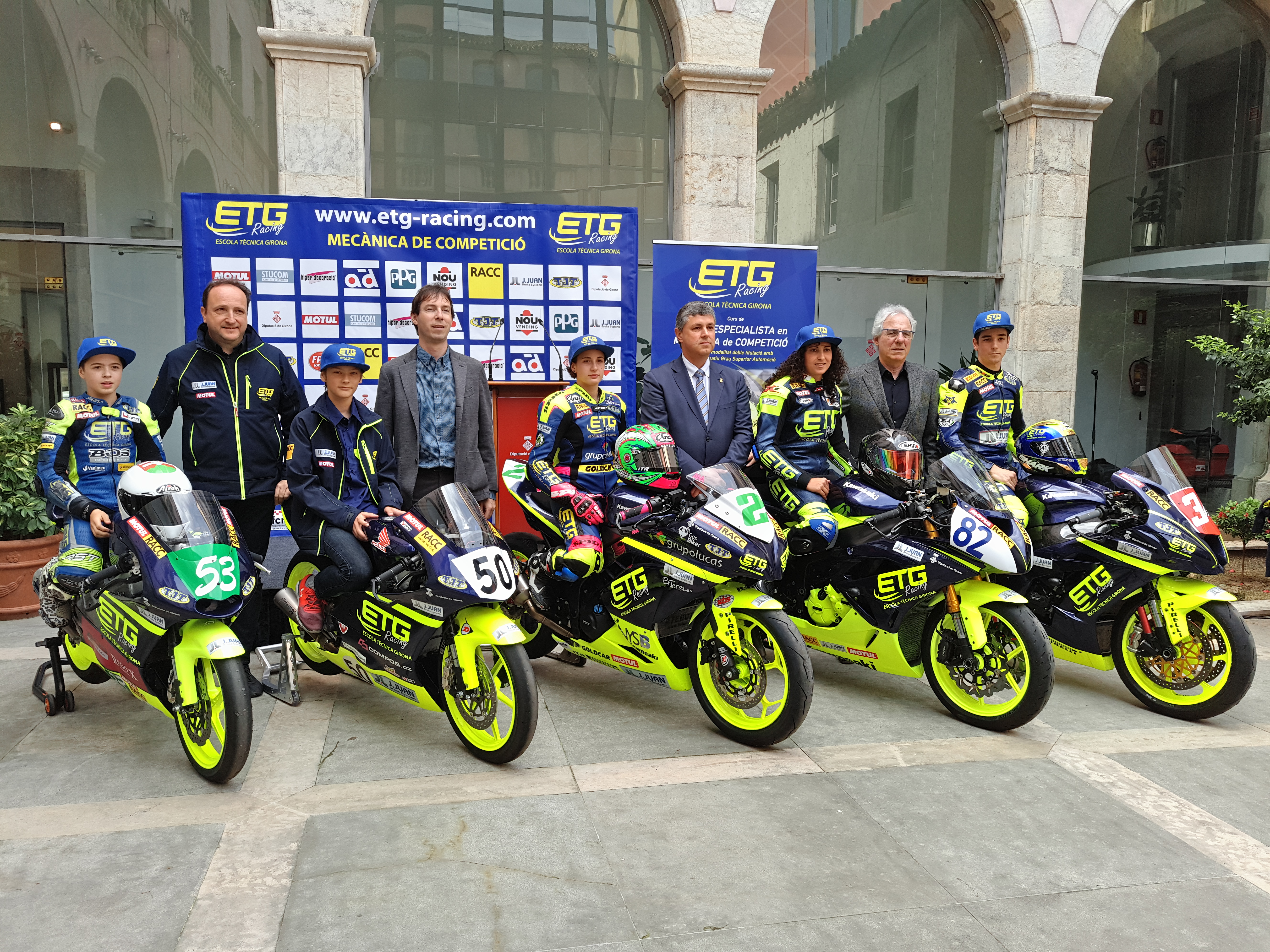 Presentación del equipo gerundense de motociclismo, ETG Racing, a la Diputación de Girona