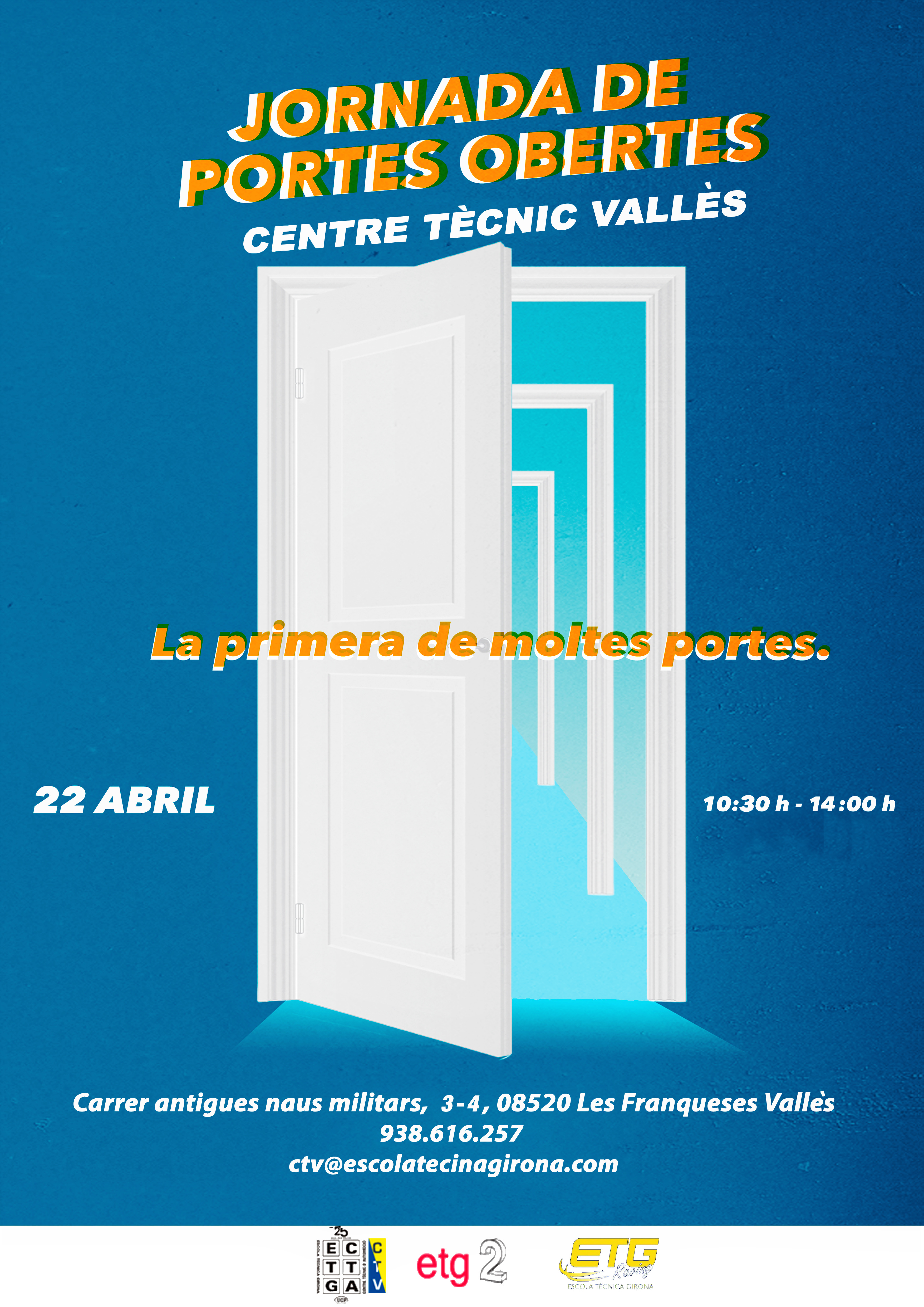 Las jornadas de puertas abiertas en el Centro Técnico del Vallés (CTV) tendrán lugar el domingo 22 de abril (10.30h a 14h)