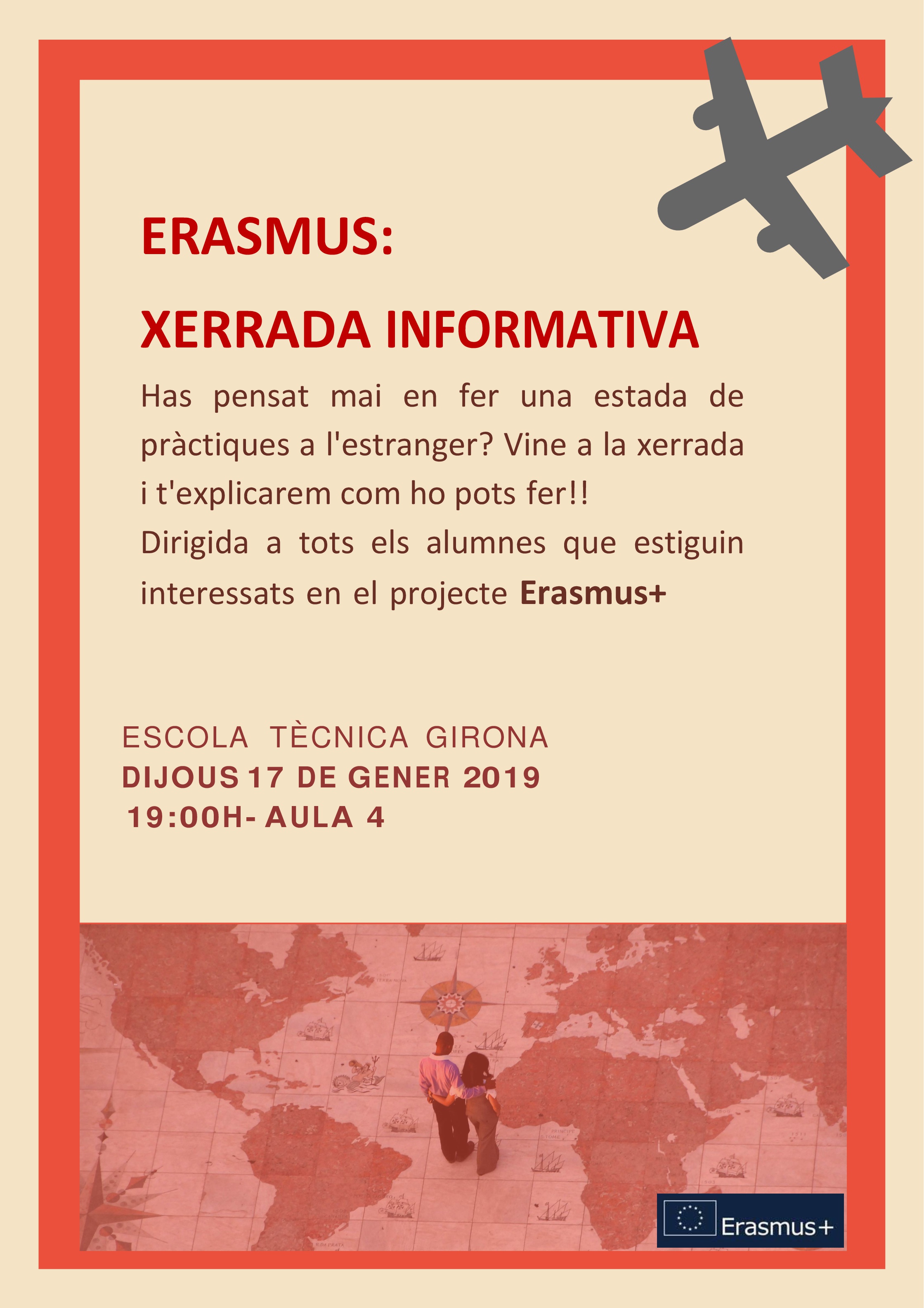 El dijous xerrada informativa sobre el projecte Erasmus+