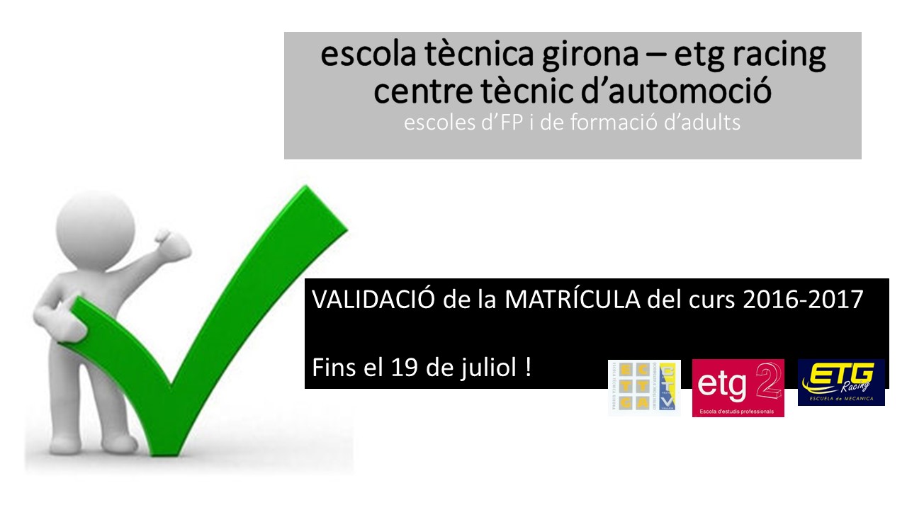 Validació matrícules curs 16-17