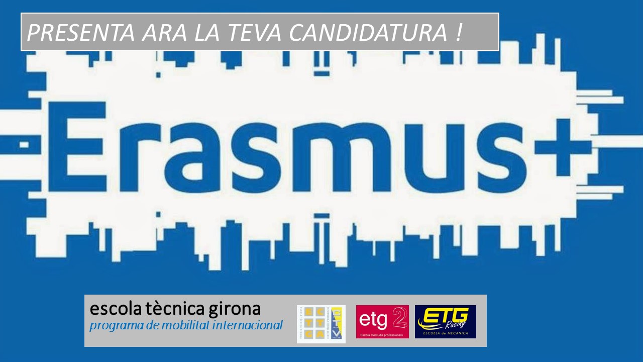 ERASMUS+, presenta ara la teva sol·licitud !